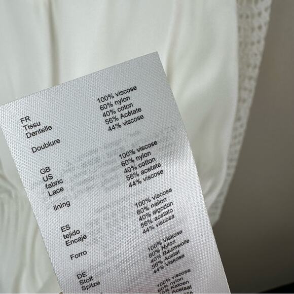 NEW Maje Dress Womens 3- US Large Raye Lace Long Sleeve in Ecru White - Picture 8 of 13